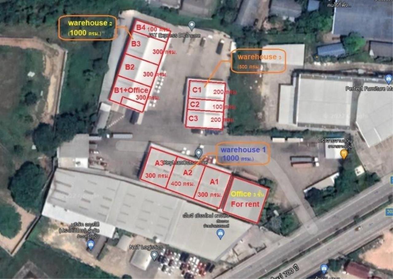 Warehouse for rent in Won Saraphi near the main road.