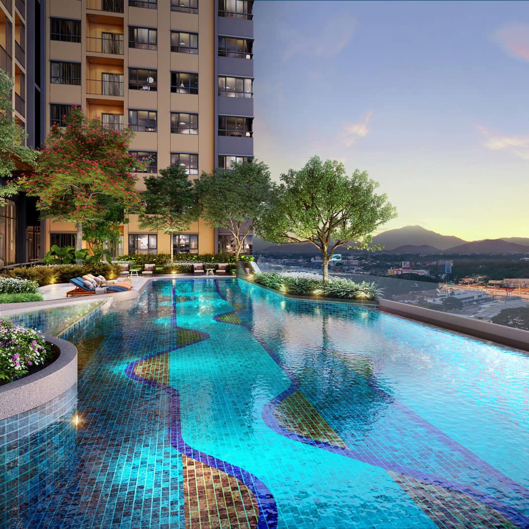 Luxury condo for sale, The Base Height  / Swimming pool view