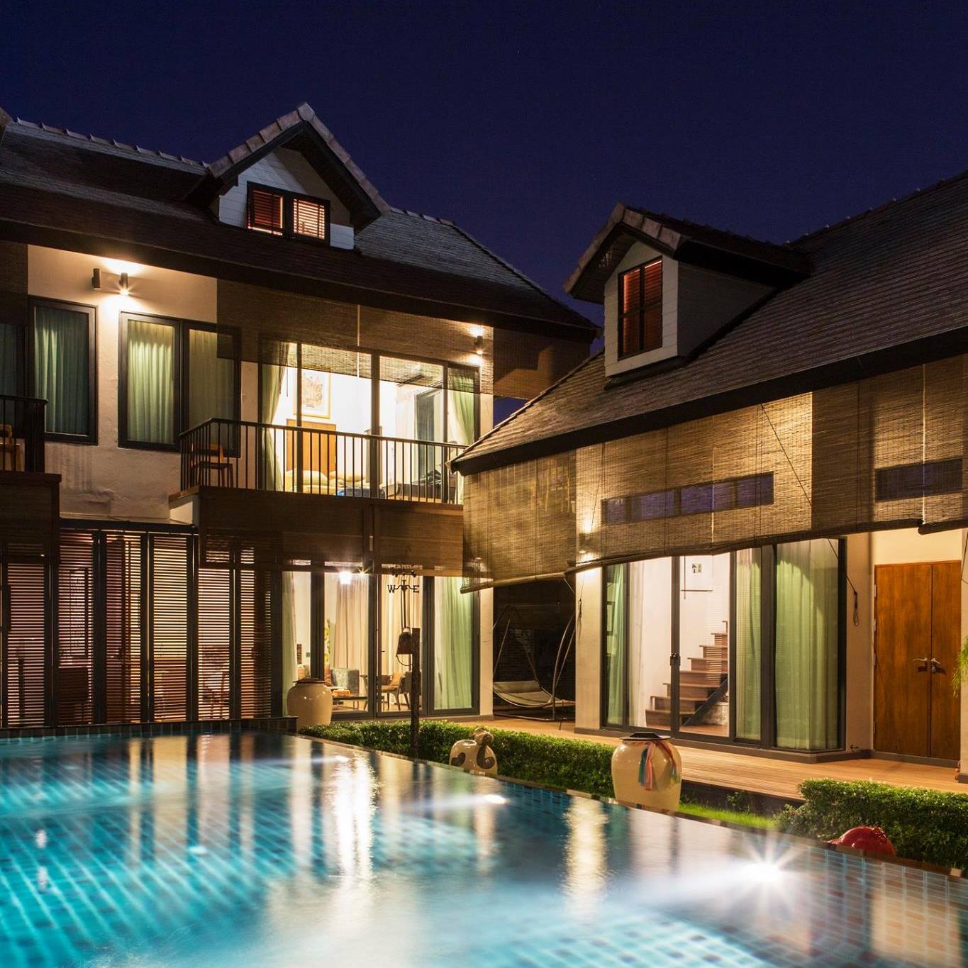 Private tropical style pool villa in the World Club Land project, Doi Kham view.
